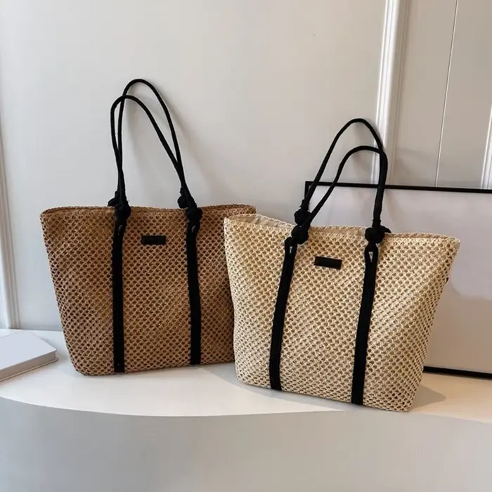 Sac de plage rond en paille
