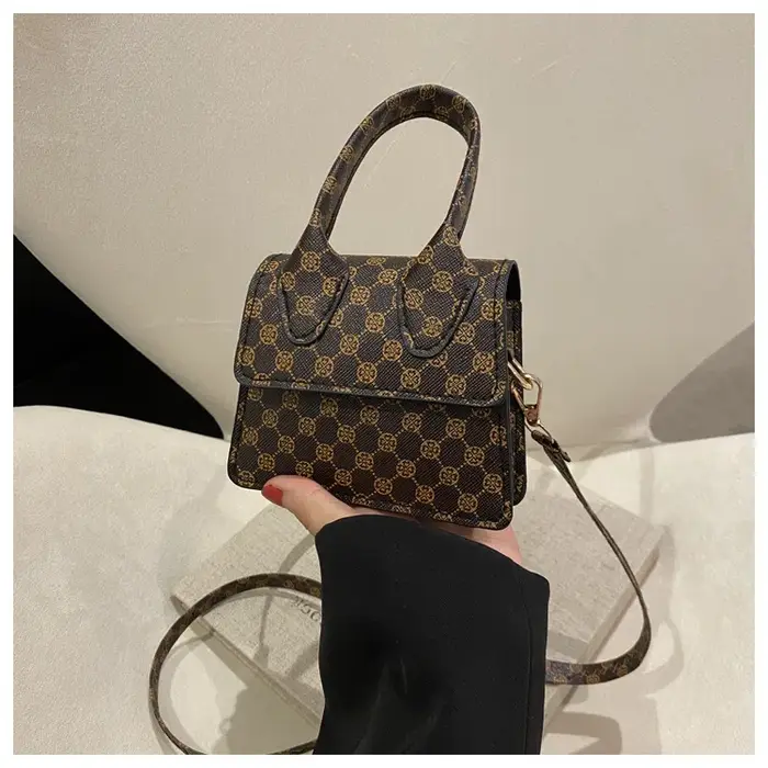 Sac à main carré rétro imprimé tendance pour femme