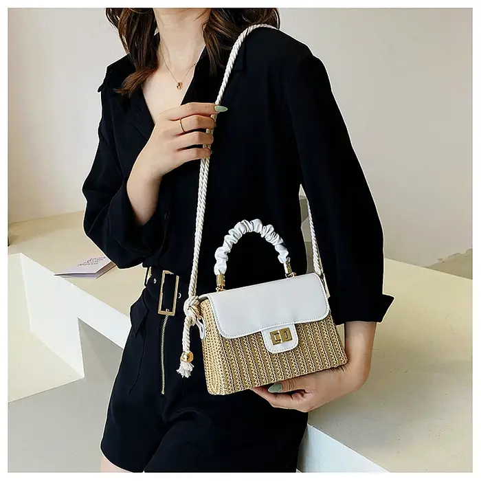 Sac de plage en paille pour femmes