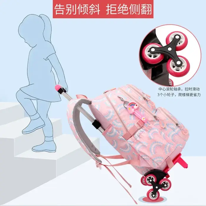 Sac à Dos d'École à Roulettes pour Fille