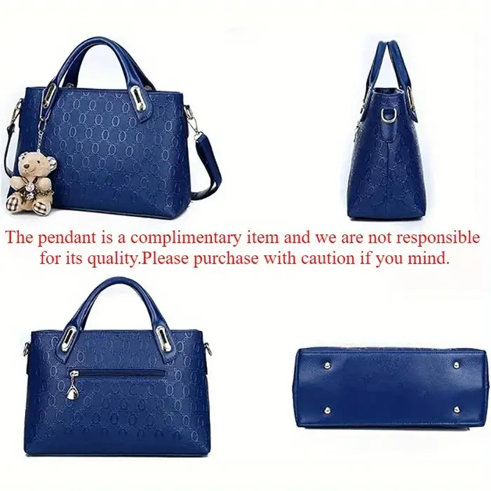 Ensemble de sacs à main 4 pièces pour femme en PU gaufré