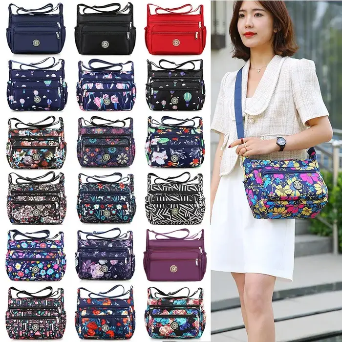 Sac à bandoulière en tissu Oxford Floral de grande capacité