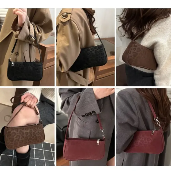 Sac à bandoulière rétro imprimé léopard