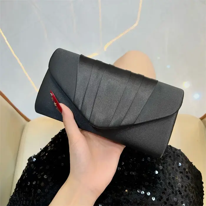 Sac de soirée élégant en Satin vert Turquoise pour femmes, pochette ivoire pour fête de mariage, cla