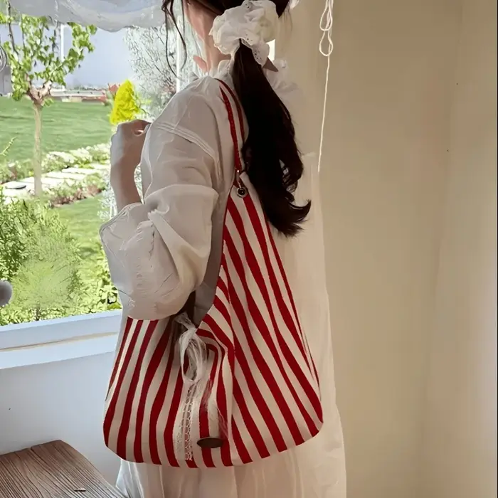 Sac à main double face pour femme avec nœud en dentelle - Idéal pour les trajets quotidiens