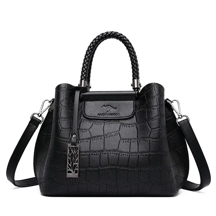 Sacs à Main en cuir véritable pour femmes, sacs à bandoulière tricotés à la main, fourre-tout de sty