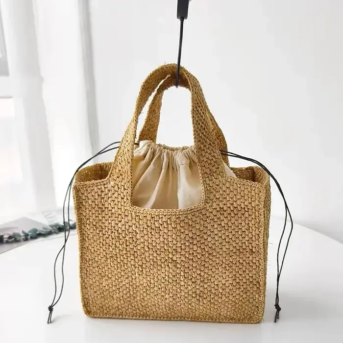 Été raphia paille femmes vacances tissé plage sac à bandoulière capacité Simple sac à main classique simplicité luxe concepteur sac fourre-tout