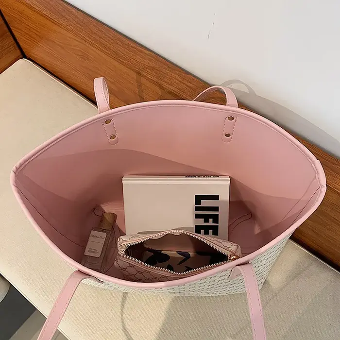 Grand sac à main fourre-tout rayé pour femme