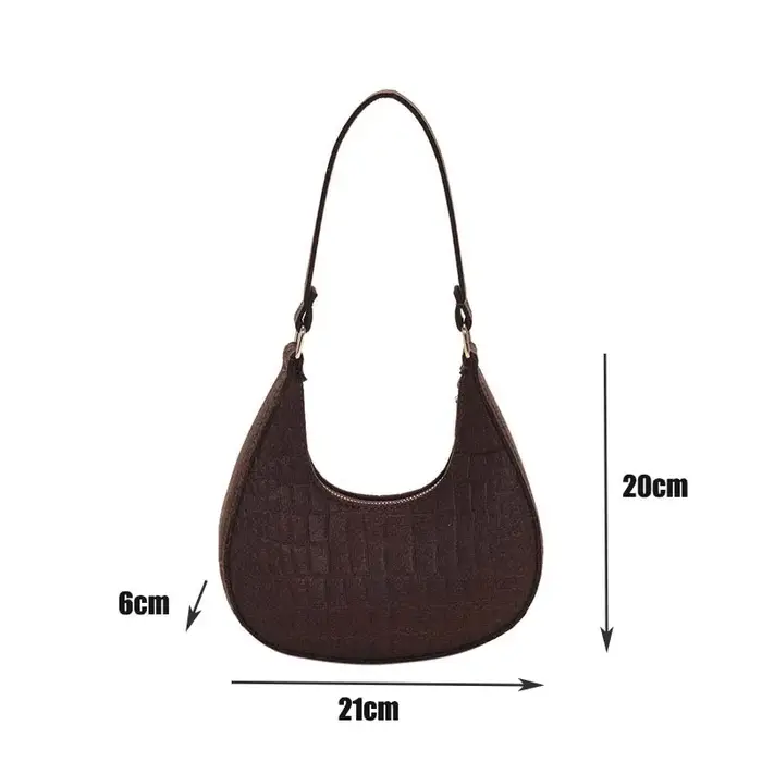 Sac sous les bras à motif de pierre en feutre pour femmes