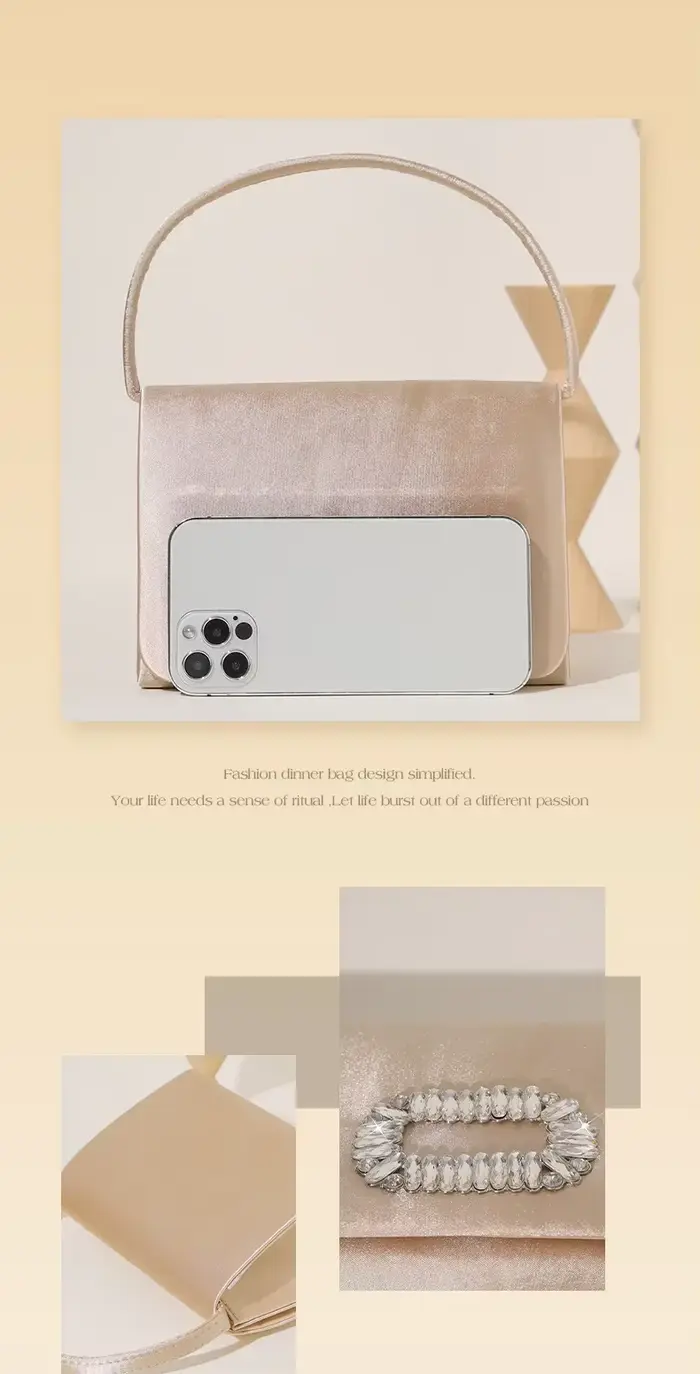 Nouveau sac de soirée en imitation soie