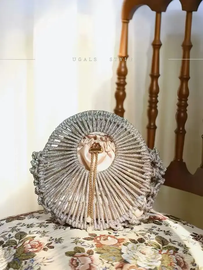 Sac circulaire tissé à la main en corde brillante