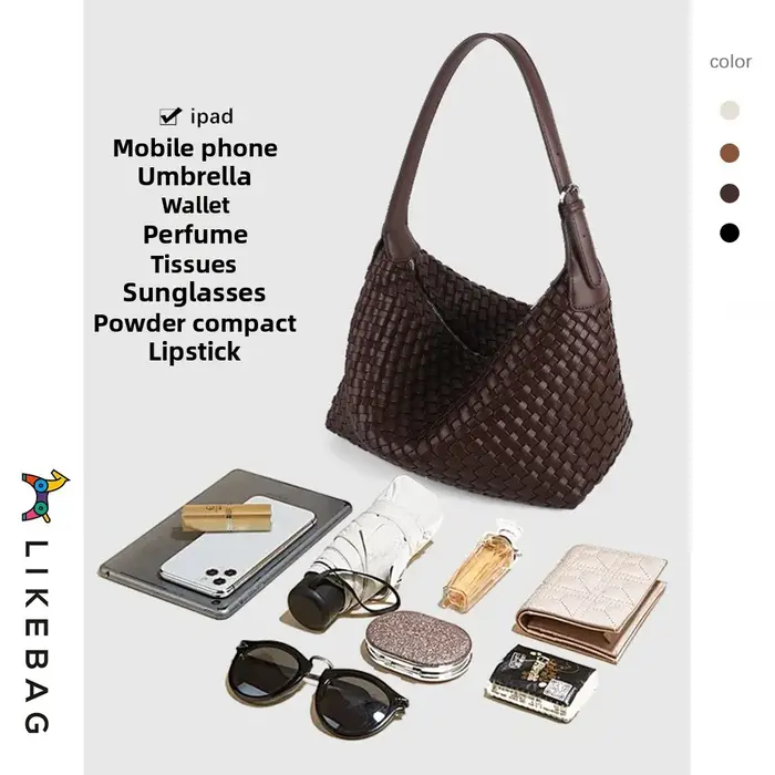 Sac bandoulière en cuir tressé à la main pour femme – Design élégant