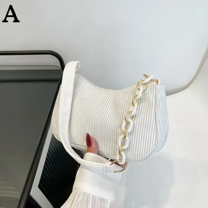 Sacs à main vintage tendance pour femmes, sac sous le bras en velours côtelé automne-hiver, petit sa