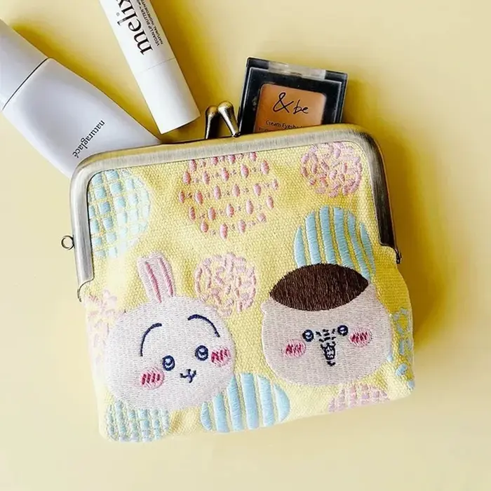 Sac de rangement japonais jiyiK, broderie de dessins animés mignons Usakiusagi Hachiware, trousse de