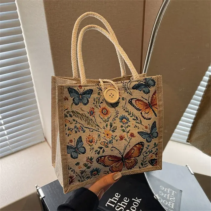 Sac en toile imprimé papillon