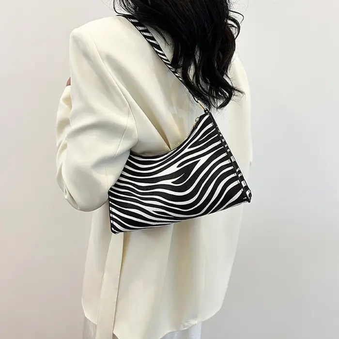 Sac à main en cuir PU imprimé léopard zèbre pour femme, sacs initiés sous les bras, sac à main femme, mode, 03