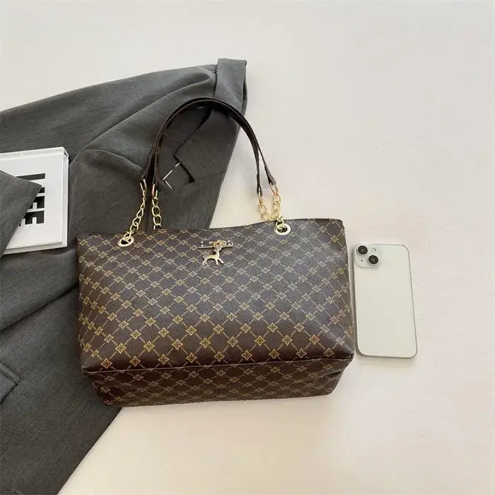 Sac fourre-tout rétro à monogramme