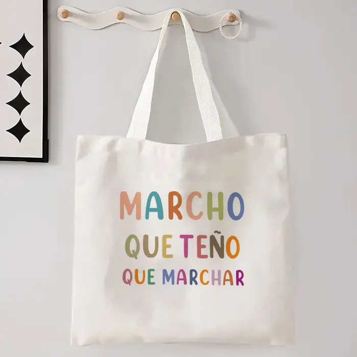 Femmes espagnoles sac à bandoulière graphique Harajuku Shopper sacs grande capacité toile fourre-tout sac à main sans