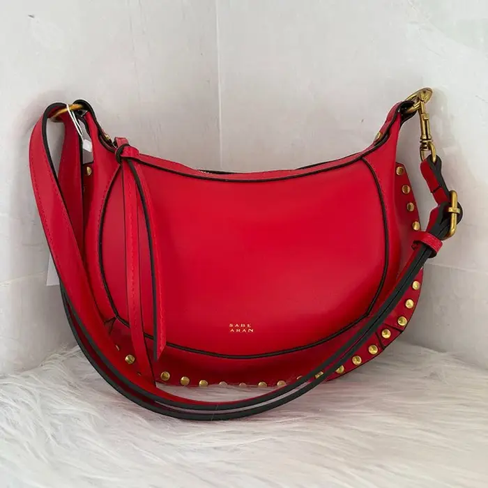 Sac Y2 Classic Light Luxury au design demi-lune avec rivets dorés - Sac à main rétro à bandoulière u
