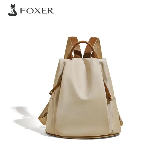 Sac à dos en tissu FOXER pour femme 2026 – Sac à bandoulière tendance avec poignée supérieure pour étudiantes – Cadeau