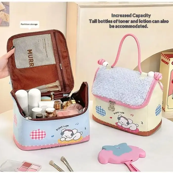 Sac de maquillage portable de grande capacité