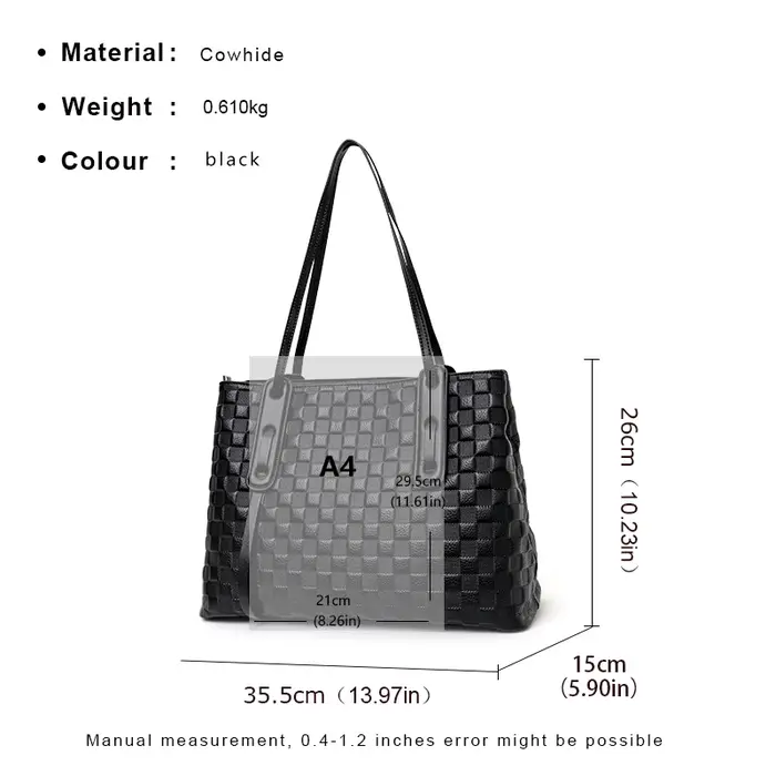 Aidrani-Sac fourre-tout en cuir véritable pour femme