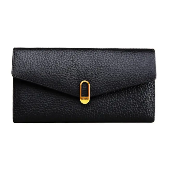Portefeuilles longs en cuir véritable pour femmes, sacs à main de créateur de luxe, porte-cartes de 