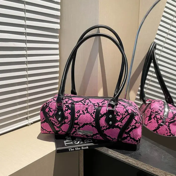 Sacs à bandoulière carrés en PU motif serpent