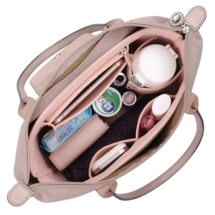 Longchamp-Sac à Main à Poignée Courte et Longue avec Doublure Intérieure en Feutre