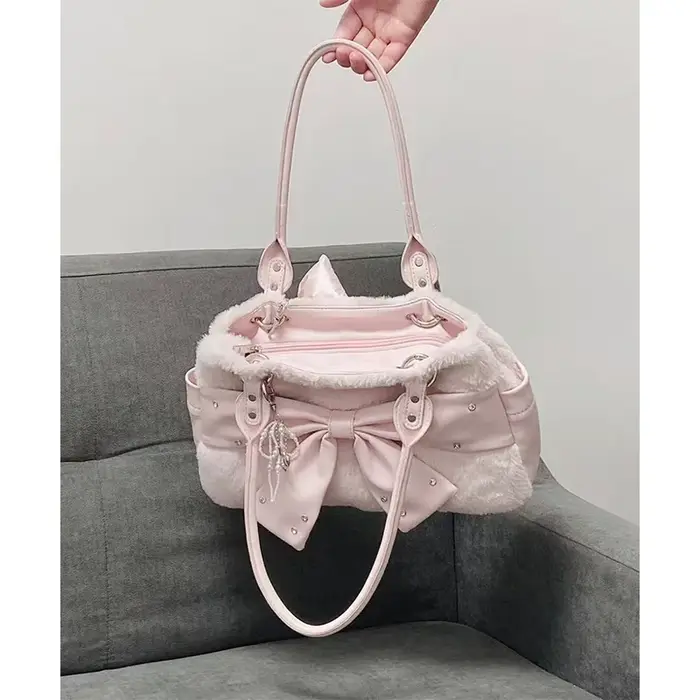 Sac à main à nœud rose mignon pour femmes