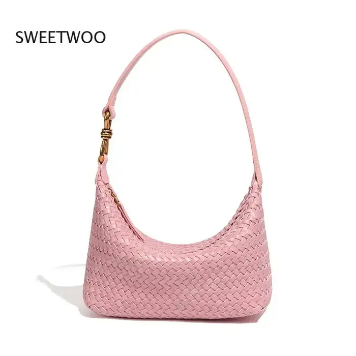 Nouveau Sac Hobo Tissé Élégant pour Femme 2026 – Sac à Bandoulière Polyvalent en PU pour Tenue Quotidienne