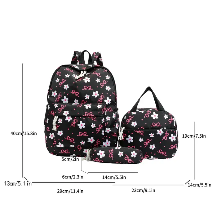 Sac à dos imprimé fleurs avec nœud