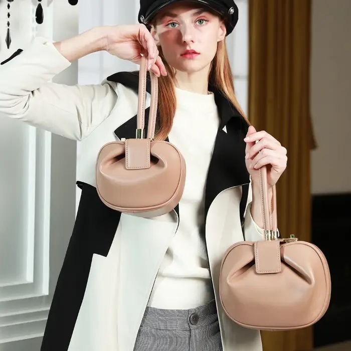 Sacs fourre-tout sphériques en cuir véritable BURMINSA pour femmes 2026