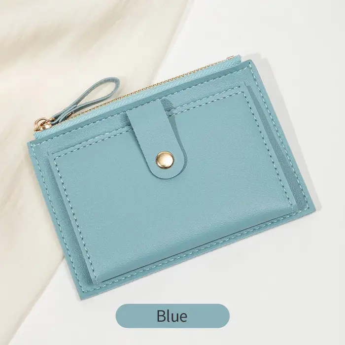 Sac à cartes court minimaliste et à la mode pour femmes, mini portefeuille zéro en cuir PU ultra-fin