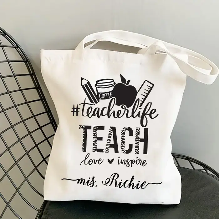 Sacs fourre-tout personnalisés pour cadeaux de l'enseignant
