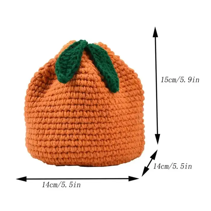 Sac à bandoulière crocheté en forme d'oranger pour femmes
