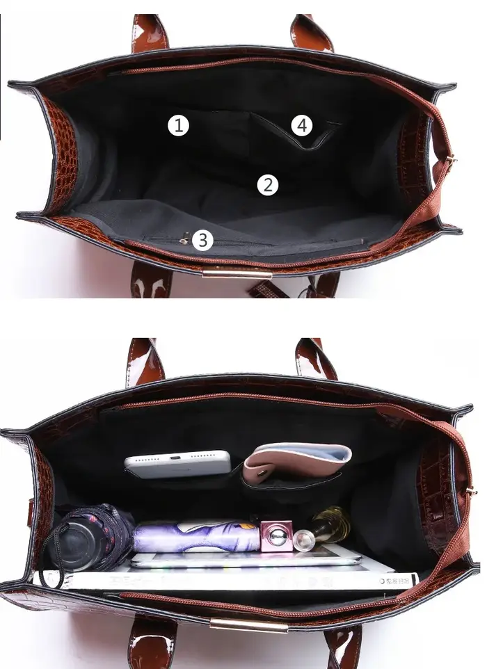 Sac à main en cuir verni pour femme