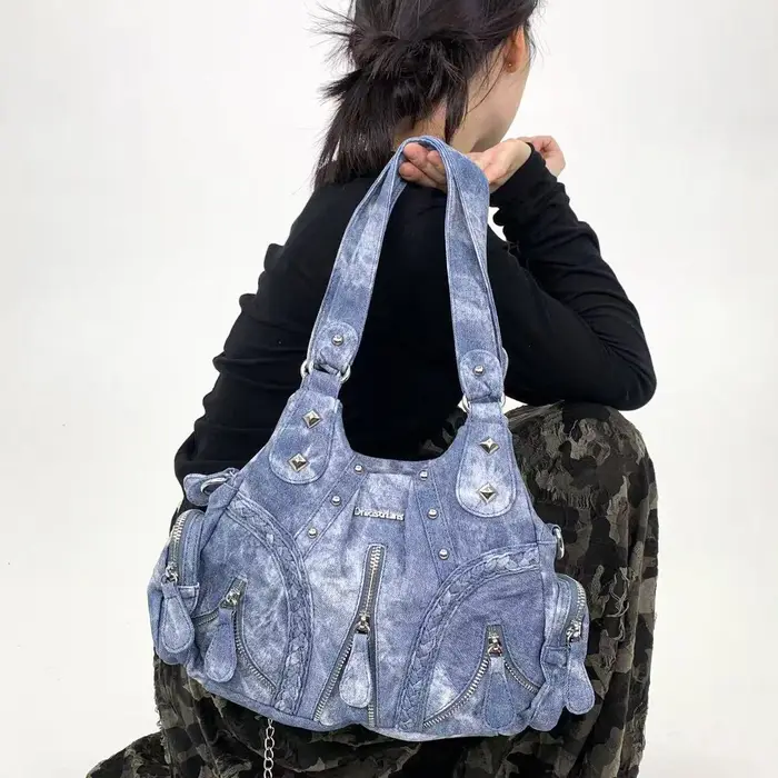 Y2k Spicy Girl moto sacs à bandoulière pour femmes millénaire rétro sous les bras sac sous-culture s