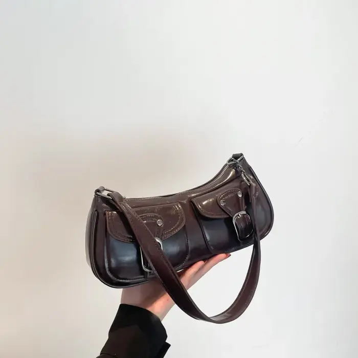 Sac à bandoulière pour femmes, sac à aisselles de transport, personnalité tendance, cool, sac de sco