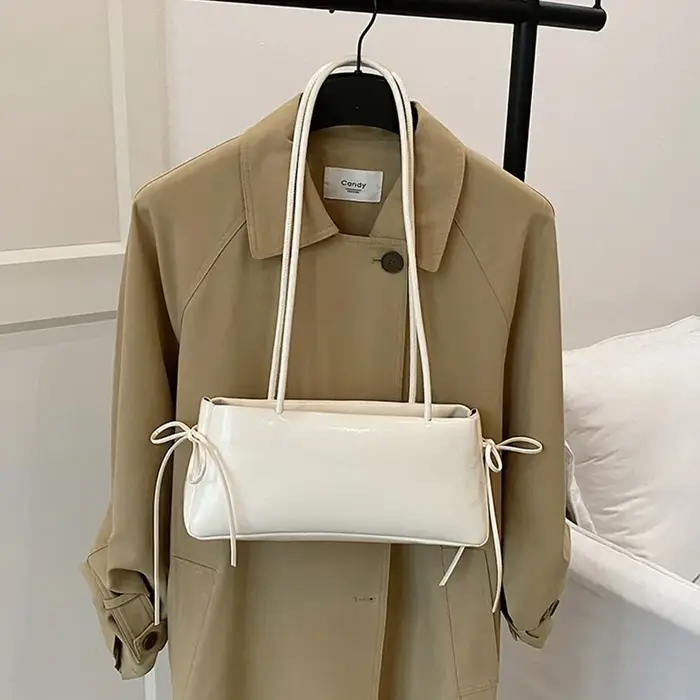 Sac à bandoulière multicolore tendance en cuir PU avec nœud papillon, sac de transport polyvalent av