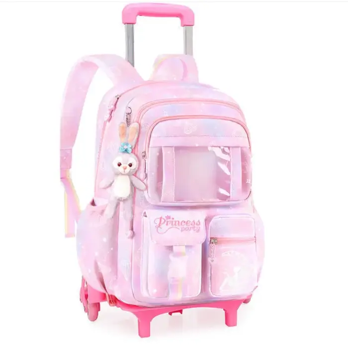 Sac à dos à roulettes pour filles, cartable à roulettes