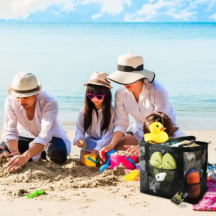 Un ensemble de sacs de plage en maille gaufrée