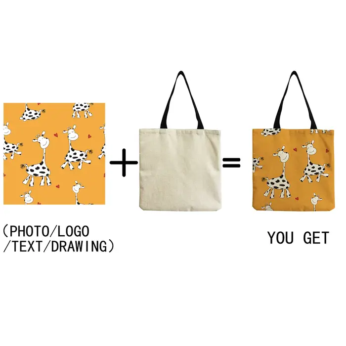 Sac fourre-tout en lin personnalisé pour femme