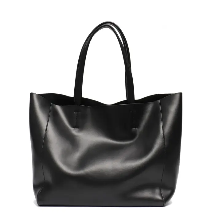 Classique en cuir véritable femmes fourre-tout grande capacité avec fermeture éclair sac à main quot