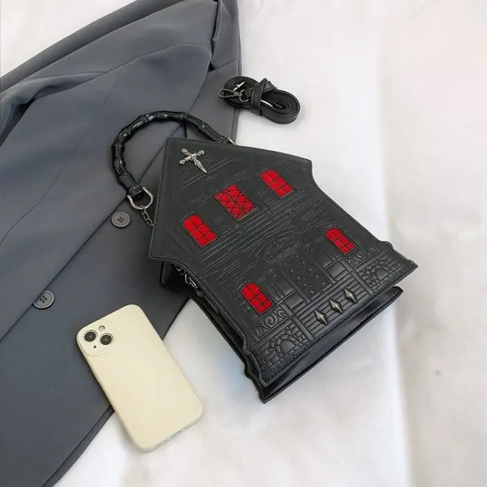 Nouveau sac latéral créatif tridimensionnel en forme de maison pour dames Style Punk sacs à bandoulière personnalisés
