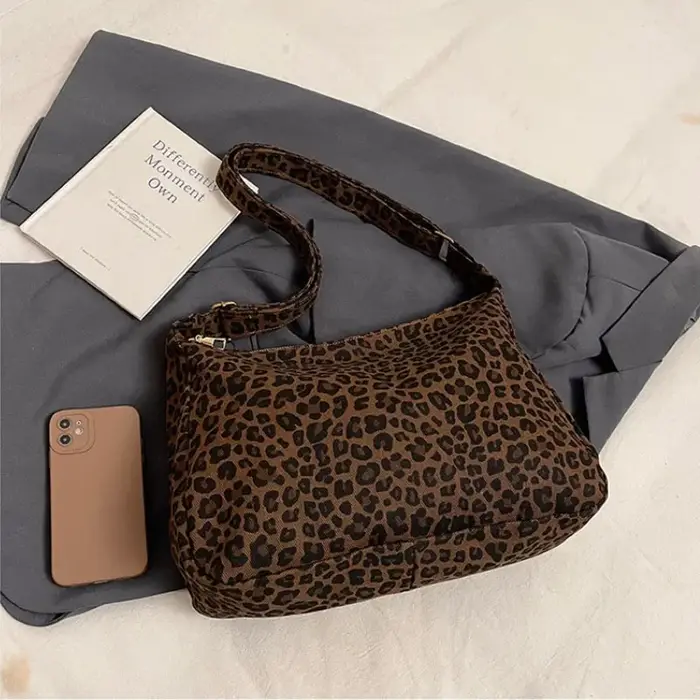 Sac fourre-tout tendance imprimé léopard pour femmes