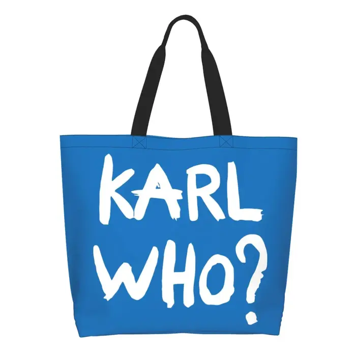 Sac fourre-tout d'épicerie personnalisé Karl Who pour femmes, sac shopper en toile, sacs à main de grande capacité, mode initiée
