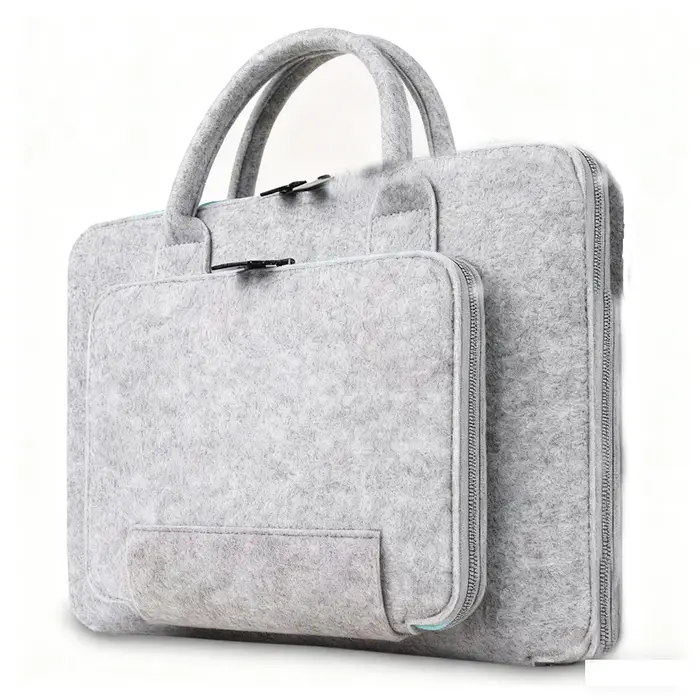 Sac en feutre sac fourre-tout en feutre sac à main multifonctionnel sac d'ordinateur à Double fermet