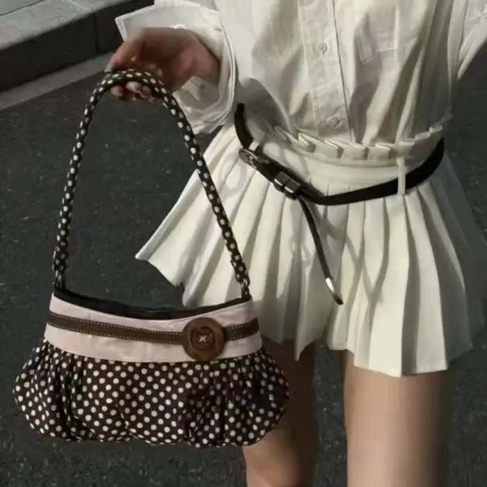 Sac fourre-tout à pois pour femme