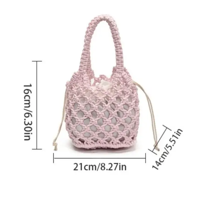 Sac seau mini tendance en tricot ajouré